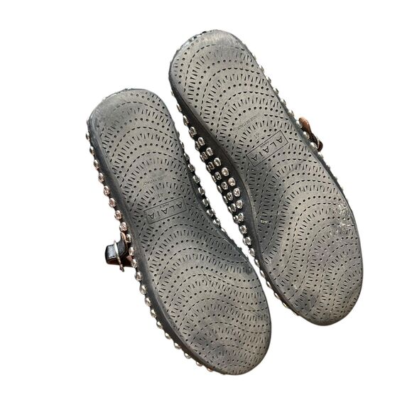 ALAIA Crystal Leather Mary Jane Ballet Flats Black Sz 41 (11) - Picture 8 of 8